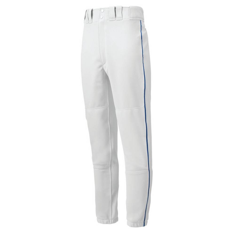 Calças Mizuno Baseball Premier Piped - Homem - Branco/Azul Marinho - YRMZV1298